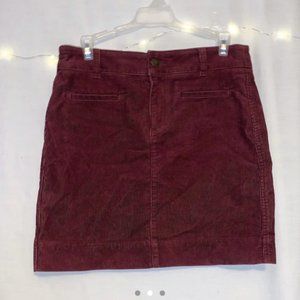 Burgundy Corduroy Ann Taylor Loft Skirt